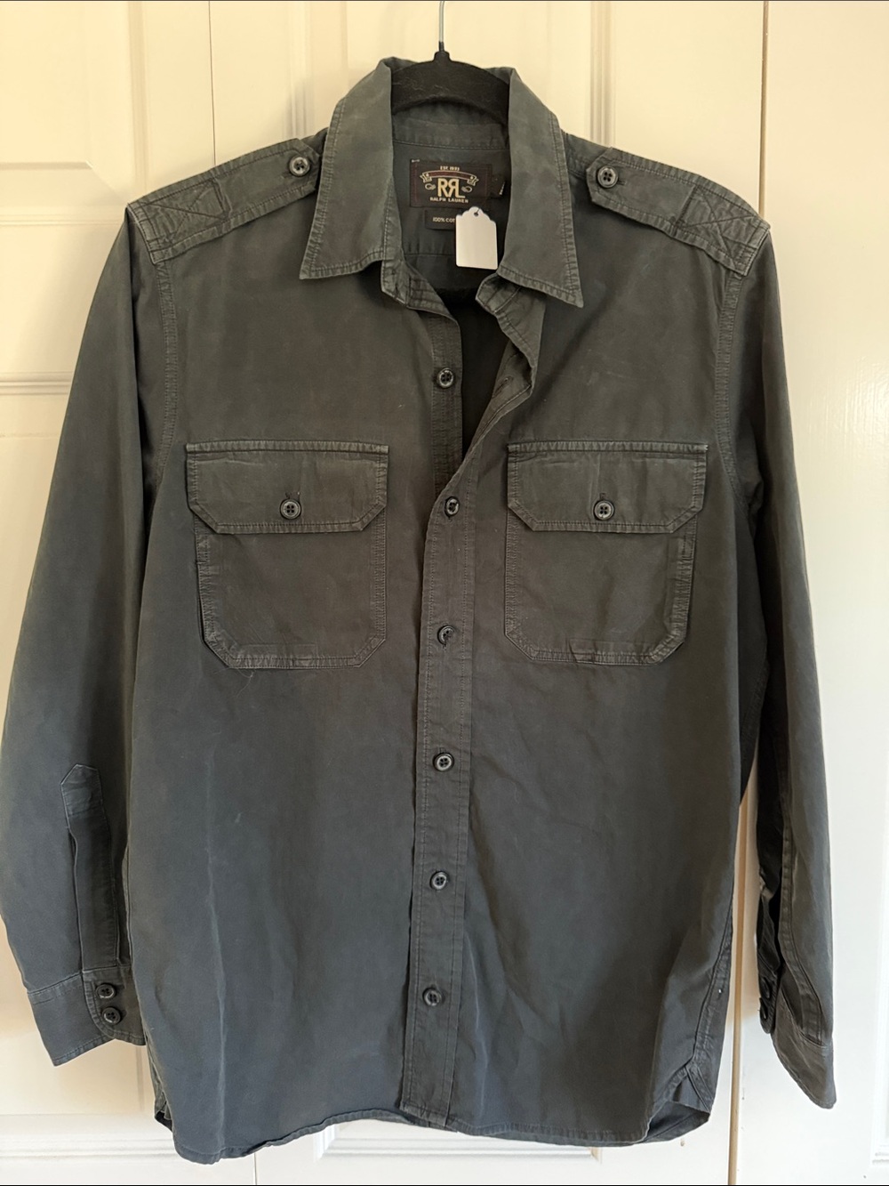 Ralph Lauren RRL Washed Black Cotton Button Shirt